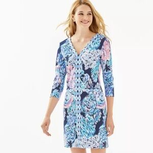 Lilly Pulitzer Blue and White Resort Midi Dress